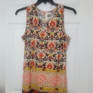 Tacera Multicolor Floral Tank Top